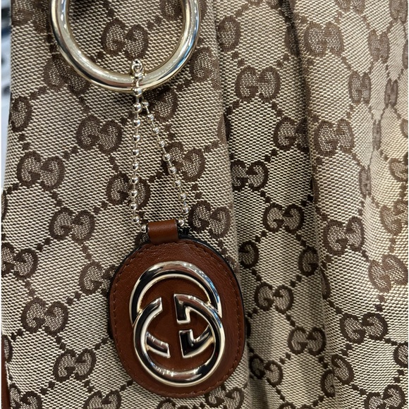 Gucci Monogram Sukey Tote- Large- Brown